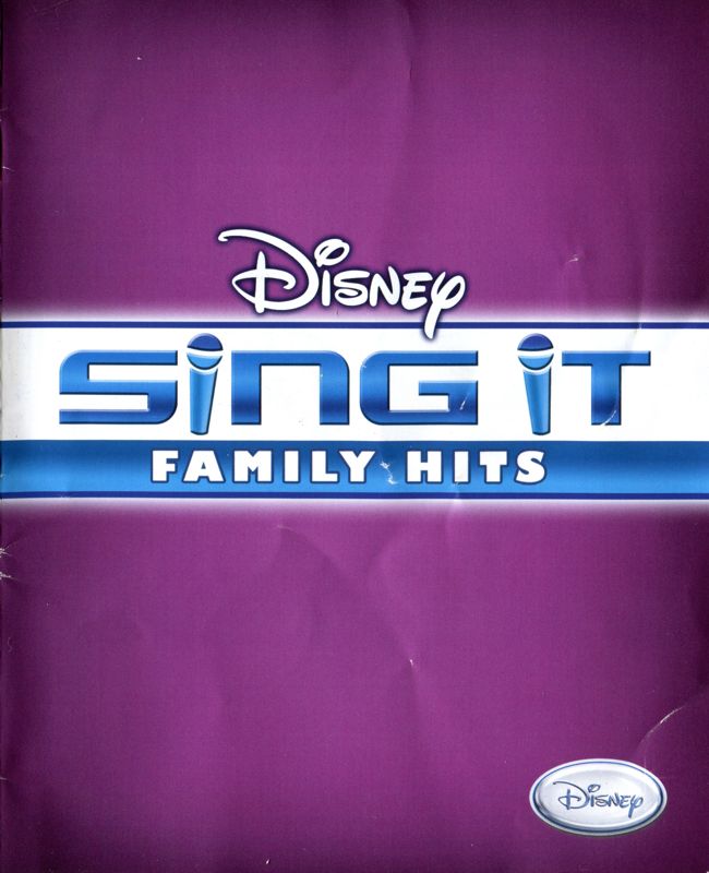Manual for Disney Sing It: Family Hits (PlayStation 3): Front