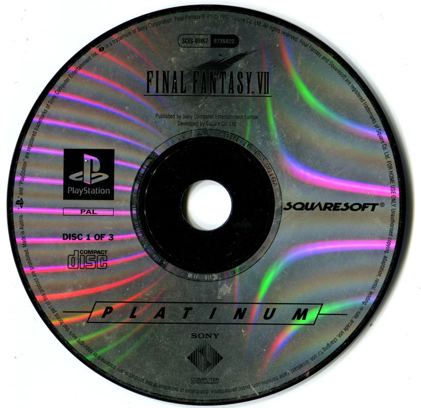 Media for Final Fantasy VII (PlayStation) (Platinum release): Disc 1