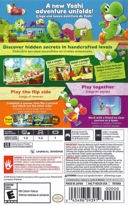 Yoshi's Crafted World cover or packaging material - MobyGames