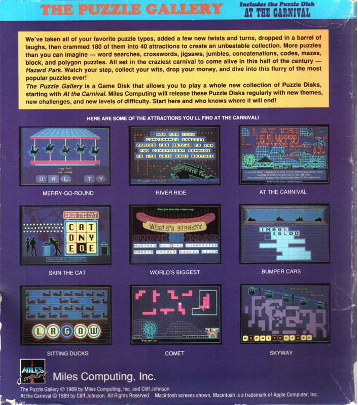 Back Cover for At the Carnival (Macintosh)