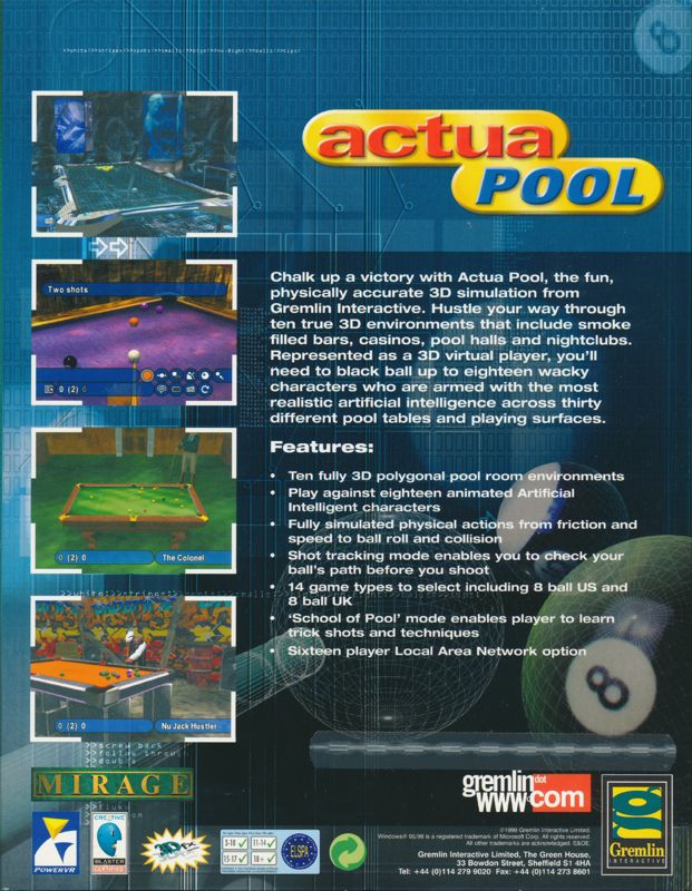 Back Cover for Ultimate 8 Ball (Windows)
