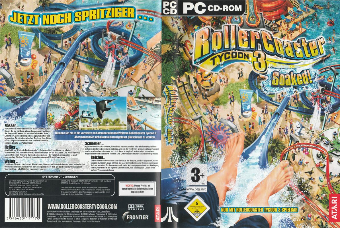 Full Cover for RollerCoaster Tycoon 3: Soaked! (Windows)