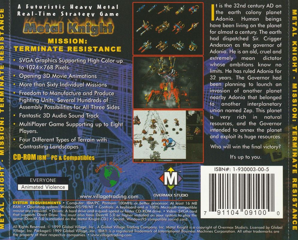 Metal Knight Mission Terminate Resistance Cover Or Packaging