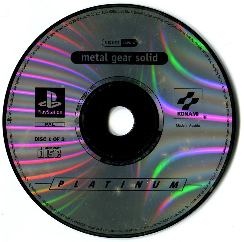 Media for Metal Gear Solid (PlayStation) (Platinum release): Disc 1