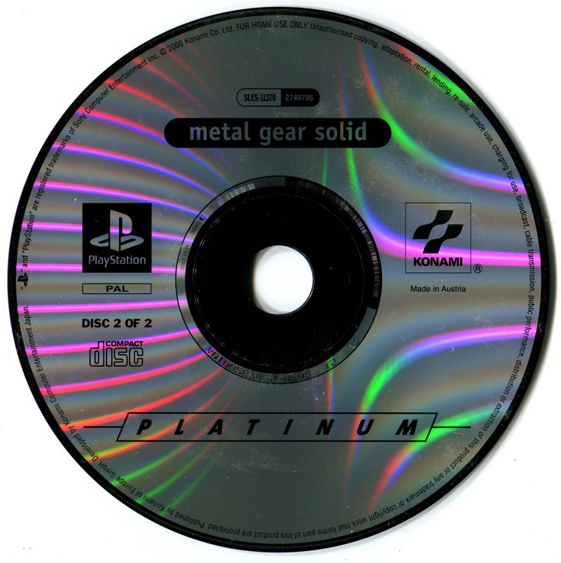 Media for Metal Gear Solid (PlayStation) (Platinum release): Disc 2