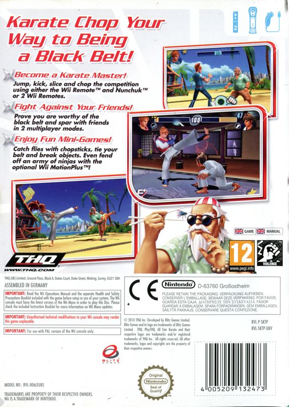 Back Cover for All Star Karate (Wii)