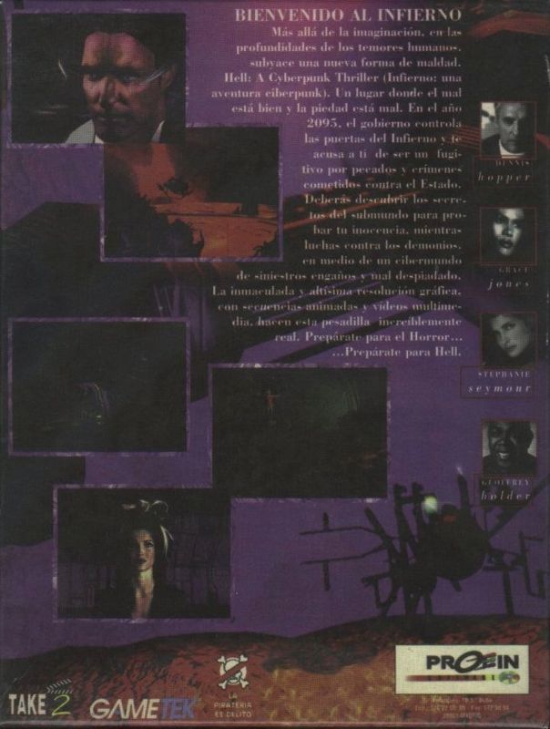 Back Cover for Hell: A Cyberpunk Thriller (DOS)