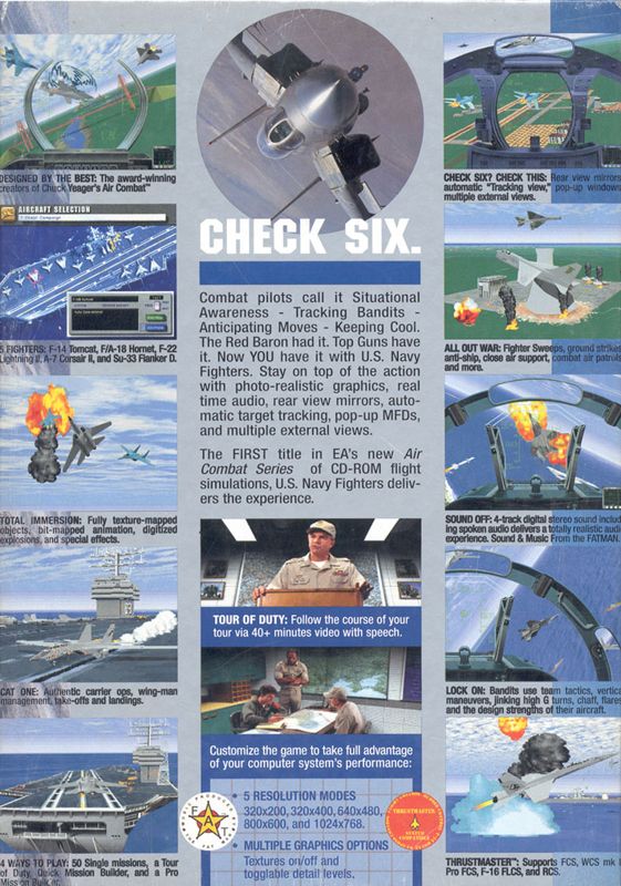 Back Cover for U.S. Navy Fighters (DOS) (Re-release)