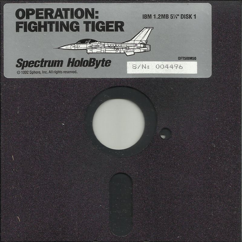 Media for Falcon 3.0: Operation: Fighting Tiger (DOS) (5.25" floppy release): Disk 1/2