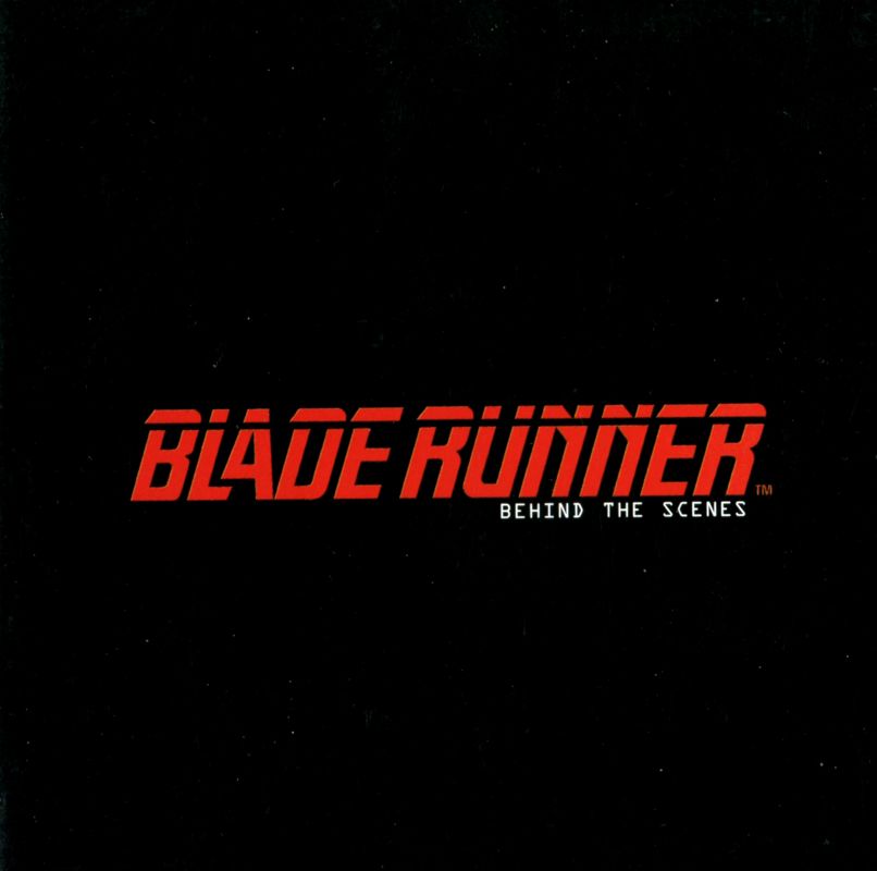 Extras for Blade Runner (Windows) (1998 release): Behind the Scenes Booklet - Front