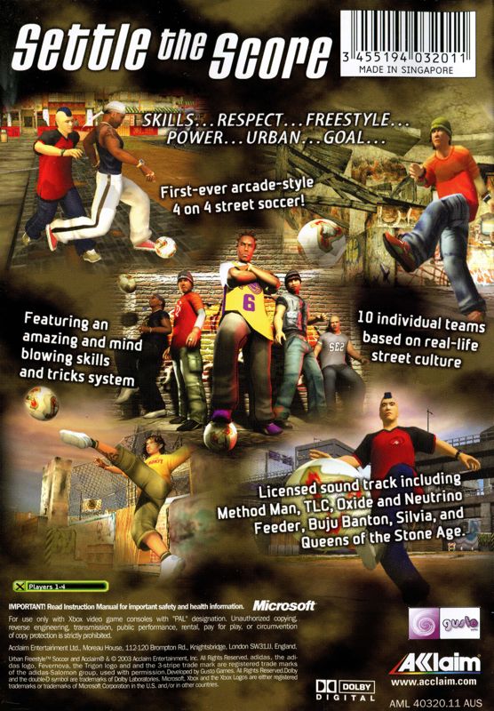 Back Cover for Freestyle Street Soccer (Xbox)