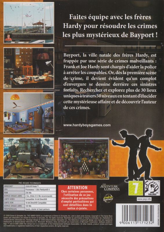 Back Cover for The Hardy Boys: The Perfect Crime (Windows)
