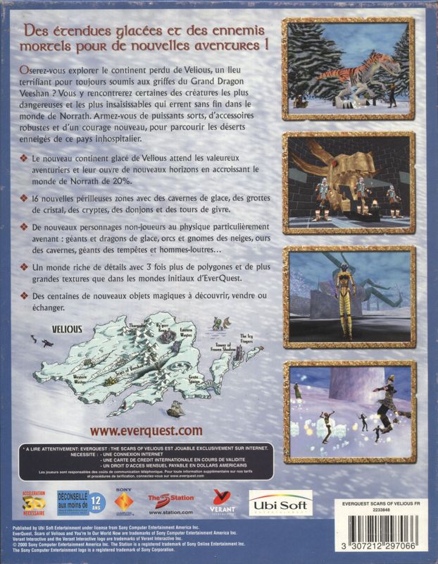 Back Cover for EverQuest: The Scars of Velious (Windows)