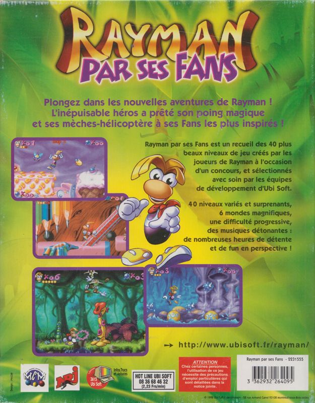 Back Cover for Rayman by his Fans (Windows)