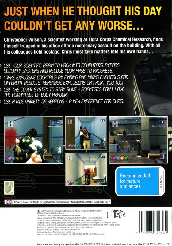 Back Cover for Skyscraper (PlayStation 2)
