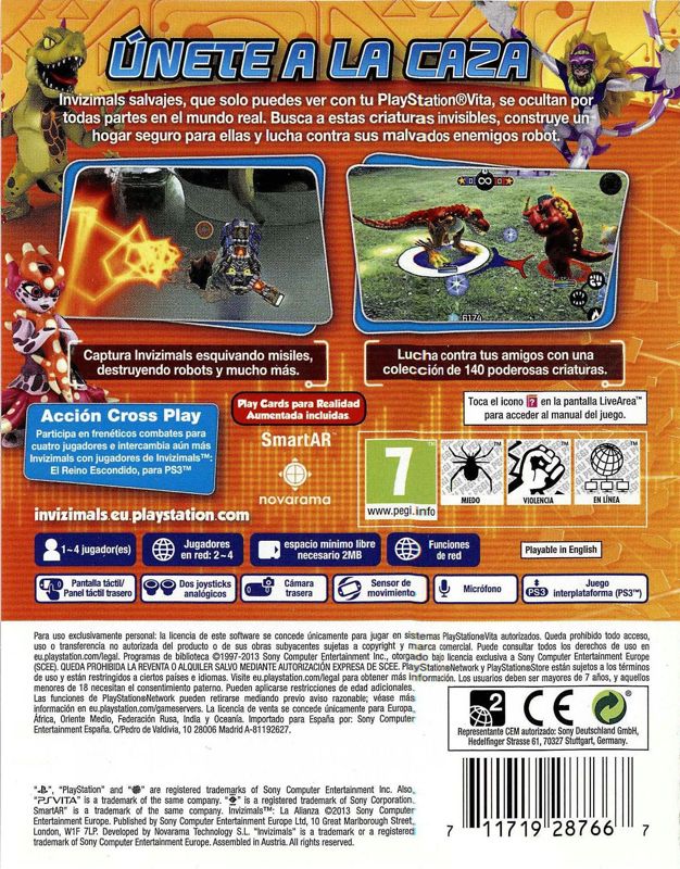 Back Cover for InviZimals: The Alliance (PS Vita)