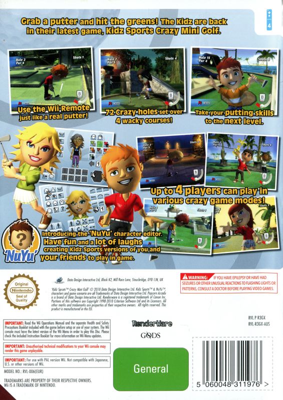  Kidz Sports: Crazy Mini Golf 2 - Nintendo Wii : Video