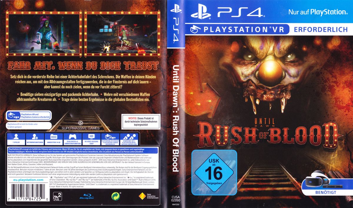 Full Cover for Until Dawn: Rush of Blood (PlayStation 4)