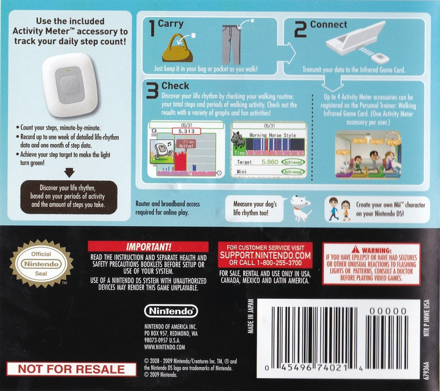 Other for Personal Trainer: Walking (Nintendo DS): DS Case - Back