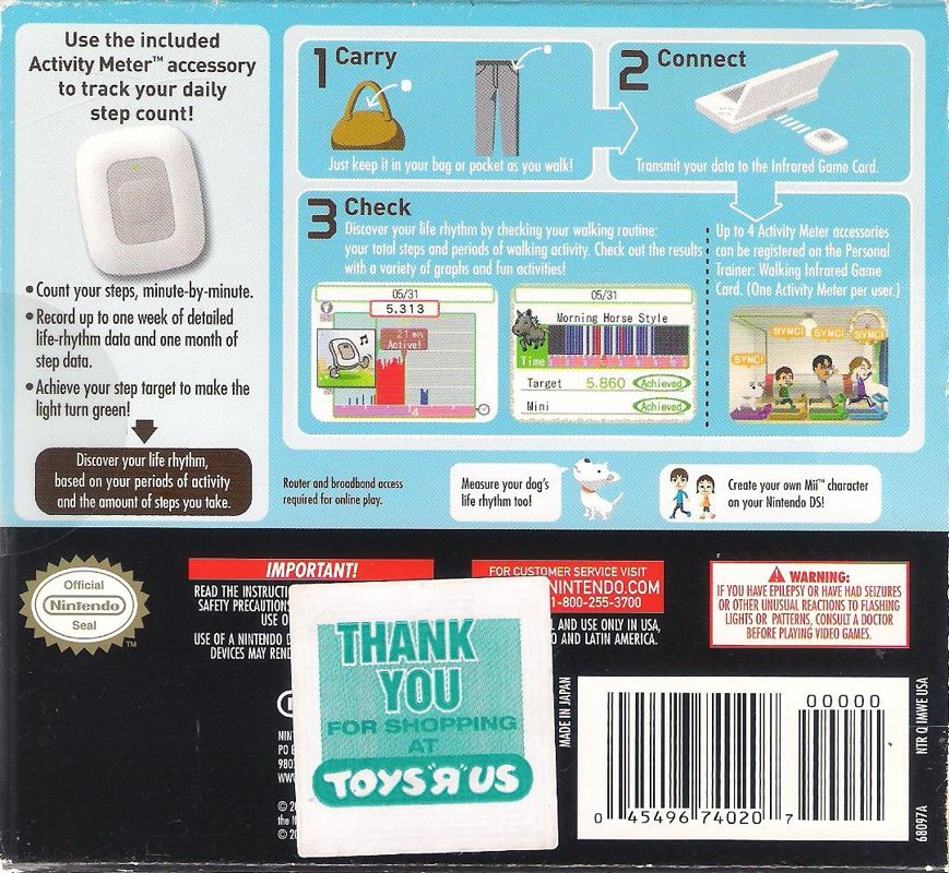 Personal Trainer Walking cover or packaging material MobyGames