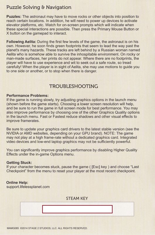 Extras for Lifeless Planet (Windows): Quick Start Guide - Page 4