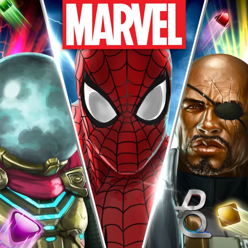 Front Cover for Marvel Puzzle Quest (iPad and iPhone): R181 release (Spider-Man: Far from Home)