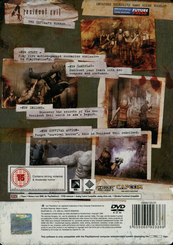 Back Cover for Resident Evil 4 (Limited Edition) (PlayStation 2)