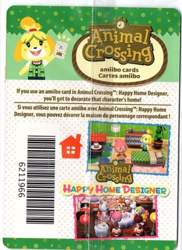 Extras for Animal Crossing: Happy Home Designer (Nintendo 3DS): Amiibo Card - Back