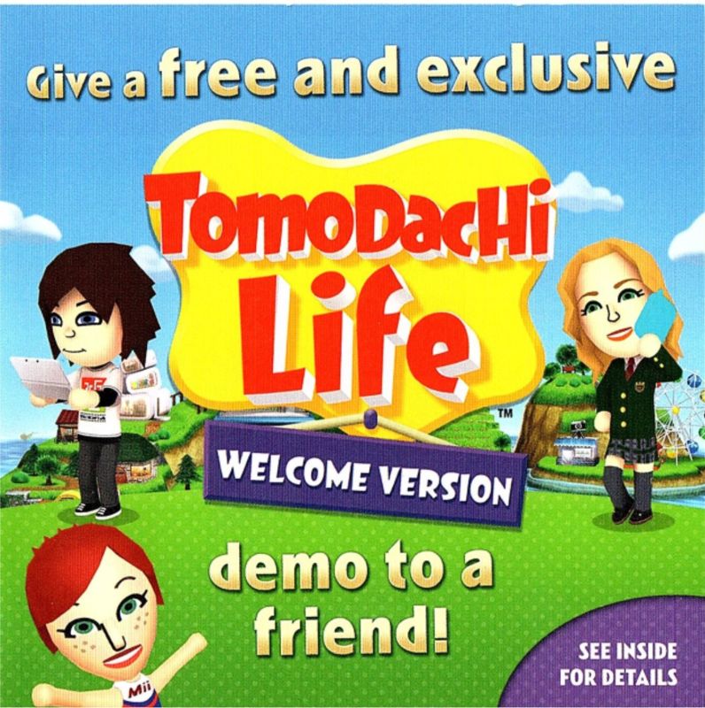 Extras for Tomodachi Life (Nintendo 3DS): Demo Code - Front