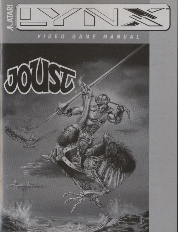 Manual for Joust (Lynx): Front