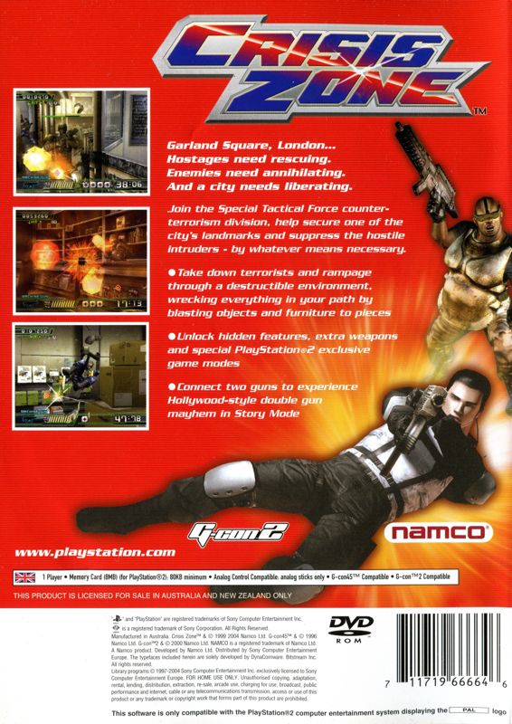 Back Cover for Time Crisis: Crisis Zone (PlayStation 2)