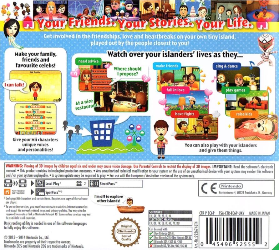 MobyGames packaging cover Tomodachi Life - material or