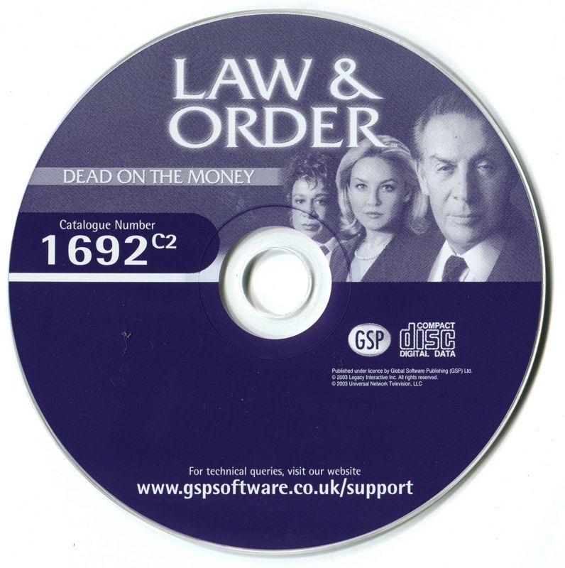 Media for Law & Order: Dead on the Money (Windows) (White Label release): Disc 2