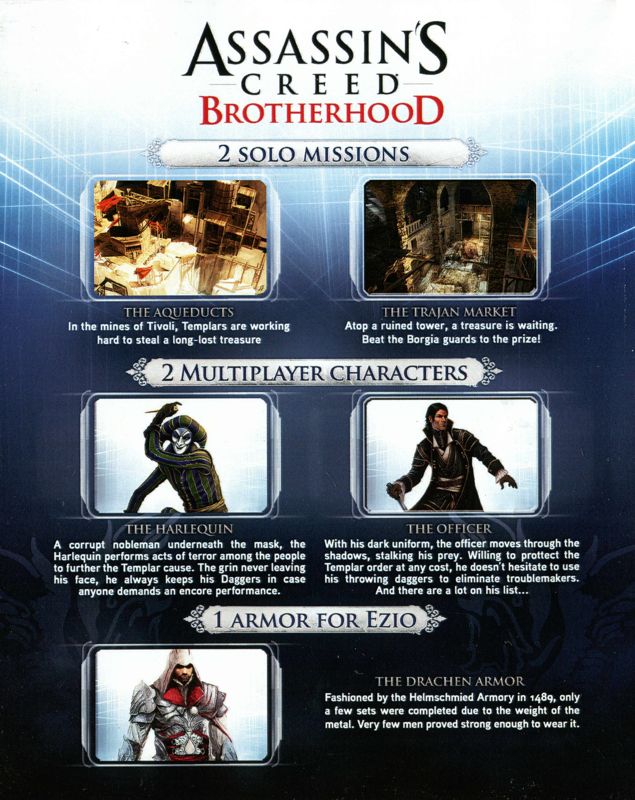 Extras for Assassin's Creed: Brotherhood (PlayStation 3) (Essentials release): Flyer - front