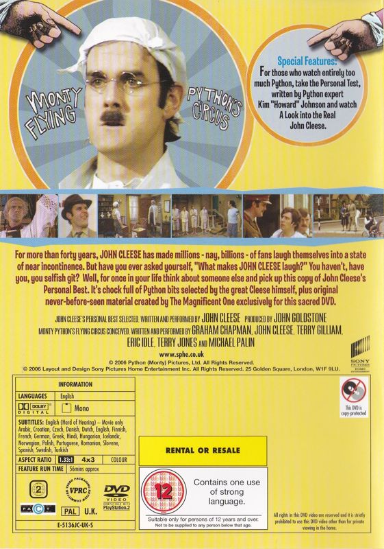 Monty Python's Personal Bests (included game) cover or packaging ...