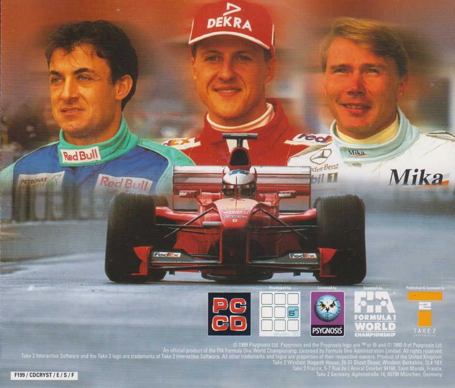 Other for Formula One 99 (Windows): Jewel Case - Back