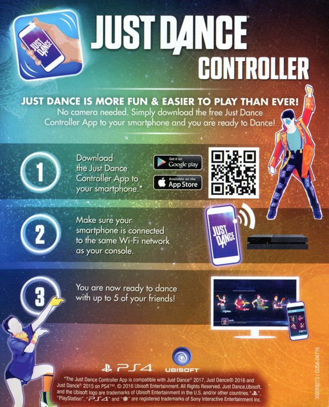 Advertisement for Just Dance 2017 (PlayStation 4): Back