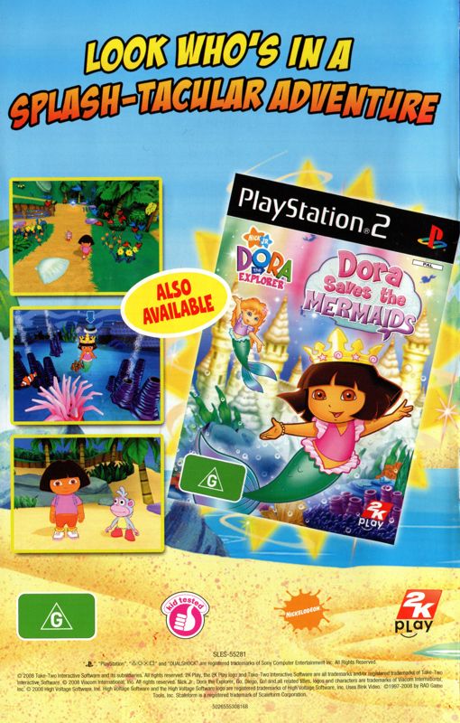 Manual for Dora the Explorer: Dora Saves the Snow Princess (PlayStation 2): Back