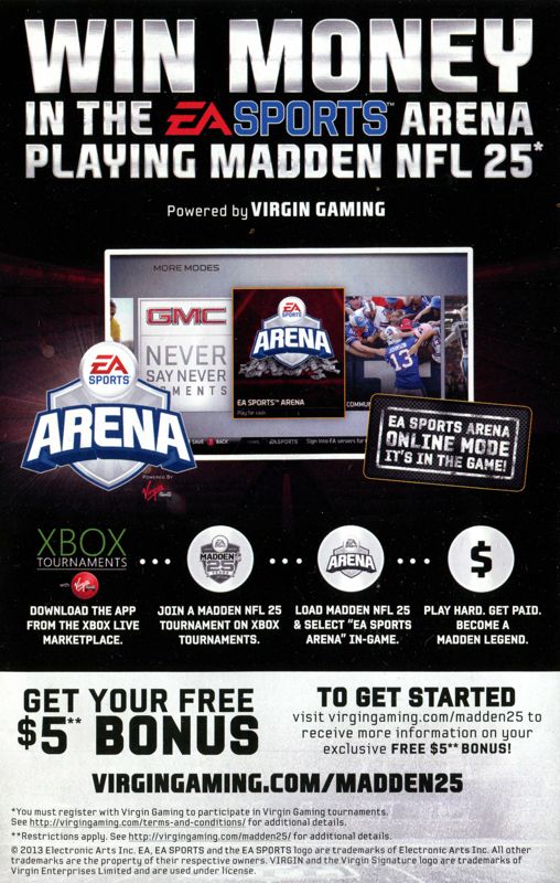 Advertisement for Madden NFL 25 (Xbox 360): Flyer 1 - front