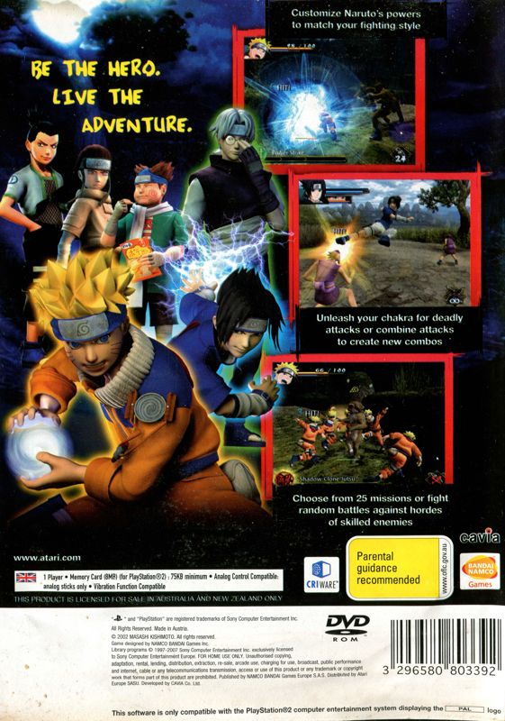 Back Cover for Naruto: Uzumaki Chronicles (PlayStation 2)