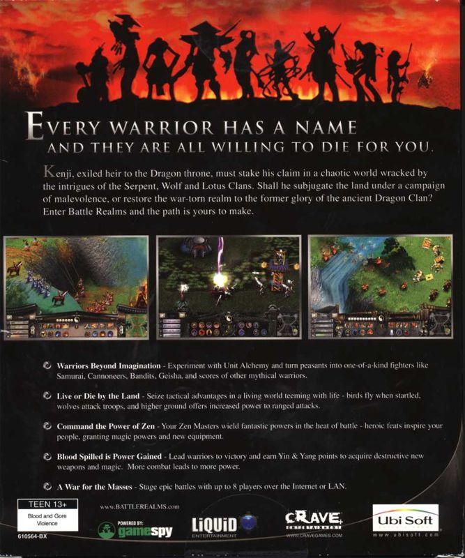 Back Cover for Battle Realms (Windows)