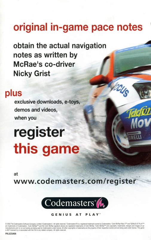Advertisement for Colin McRae Rally 3 (Xbox): Flyer