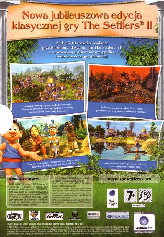 Back Cover for The Settlers II: 10th Anniversary (Windows)