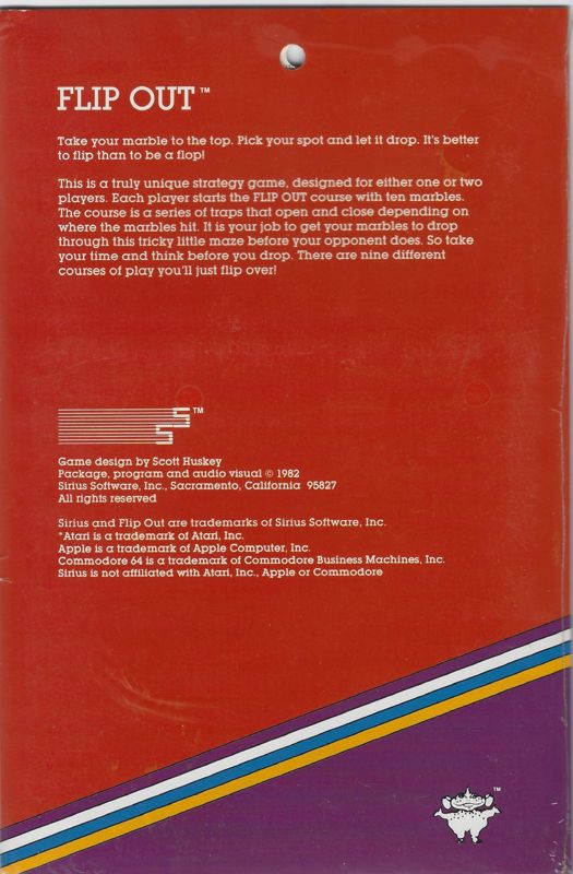 Back Cover for Flip Out (Apple II)