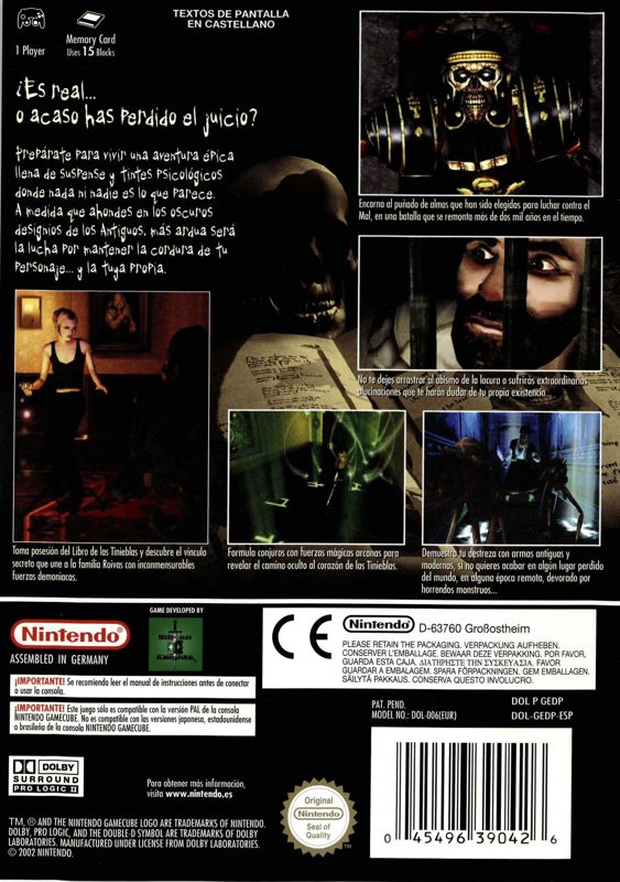 Eternal Darkness Sanity S Requiem Cover Or Packaging Material Mobygames