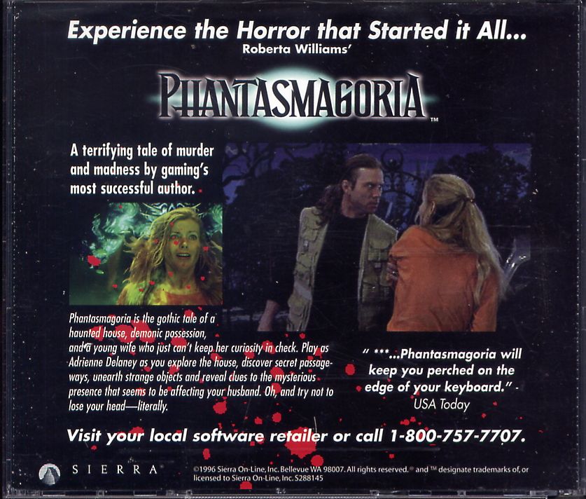 Other for Phantasmagoria: A Puzzle of Flesh (DOS and Windows): Jewel Case - Back