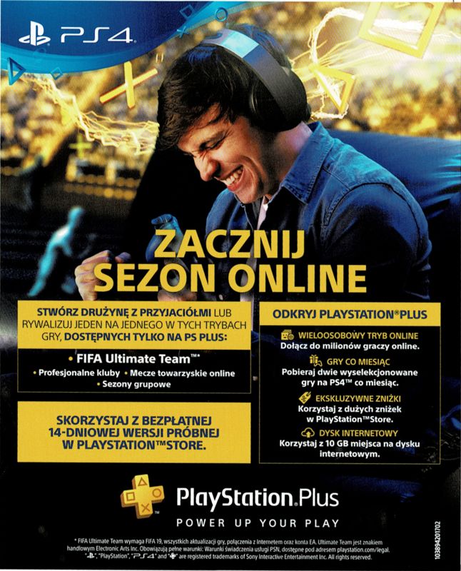 Extras for FIFA 19 (PlayStation 4): PS+ Insert