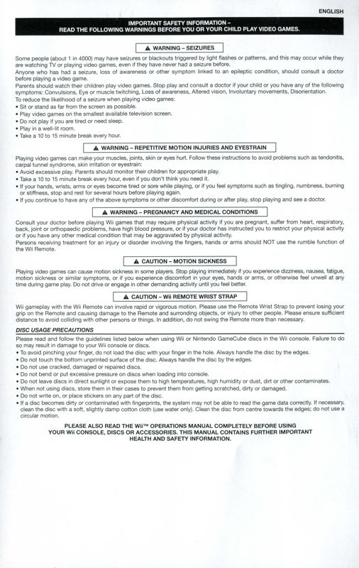 Extras for ABBA You Can Dance (Wii): Warranty - back