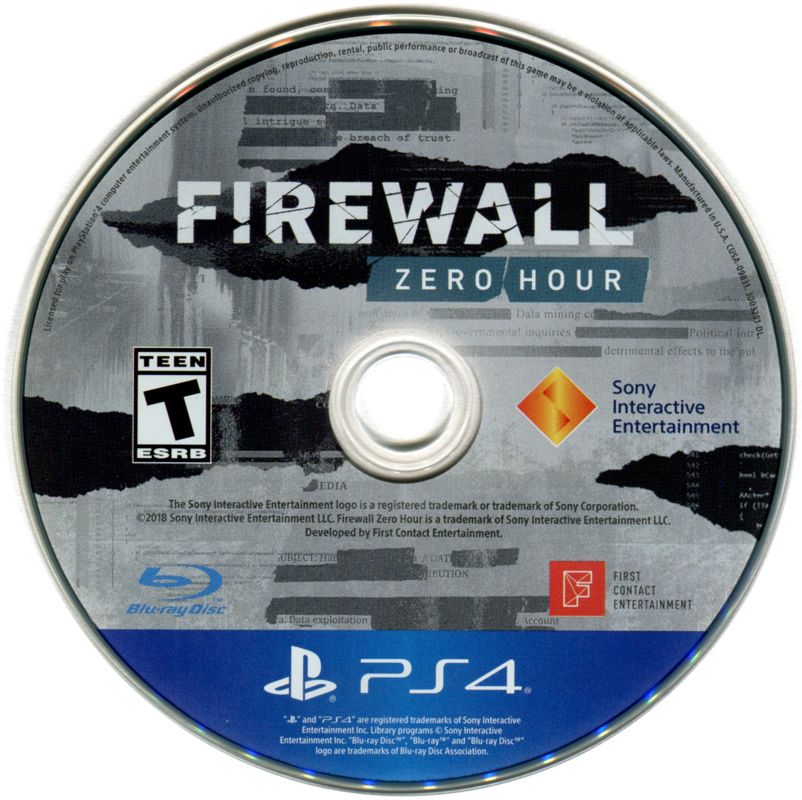 Media for Firewall: Zero Hour (PlayStation 4)