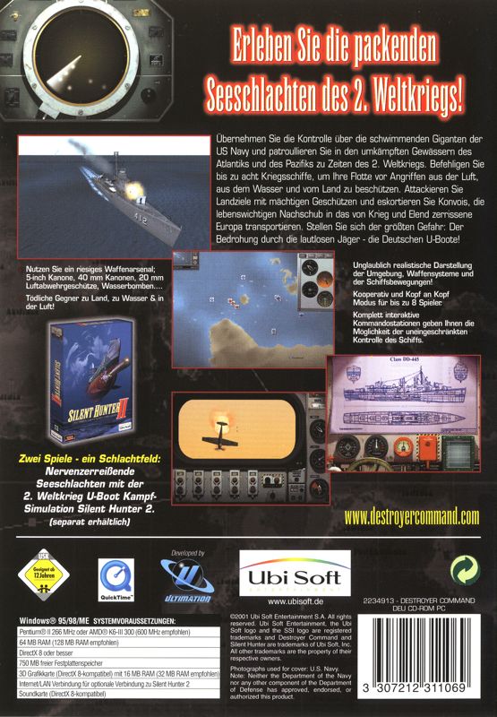 Back Cover for Destroyer Command (Windows)